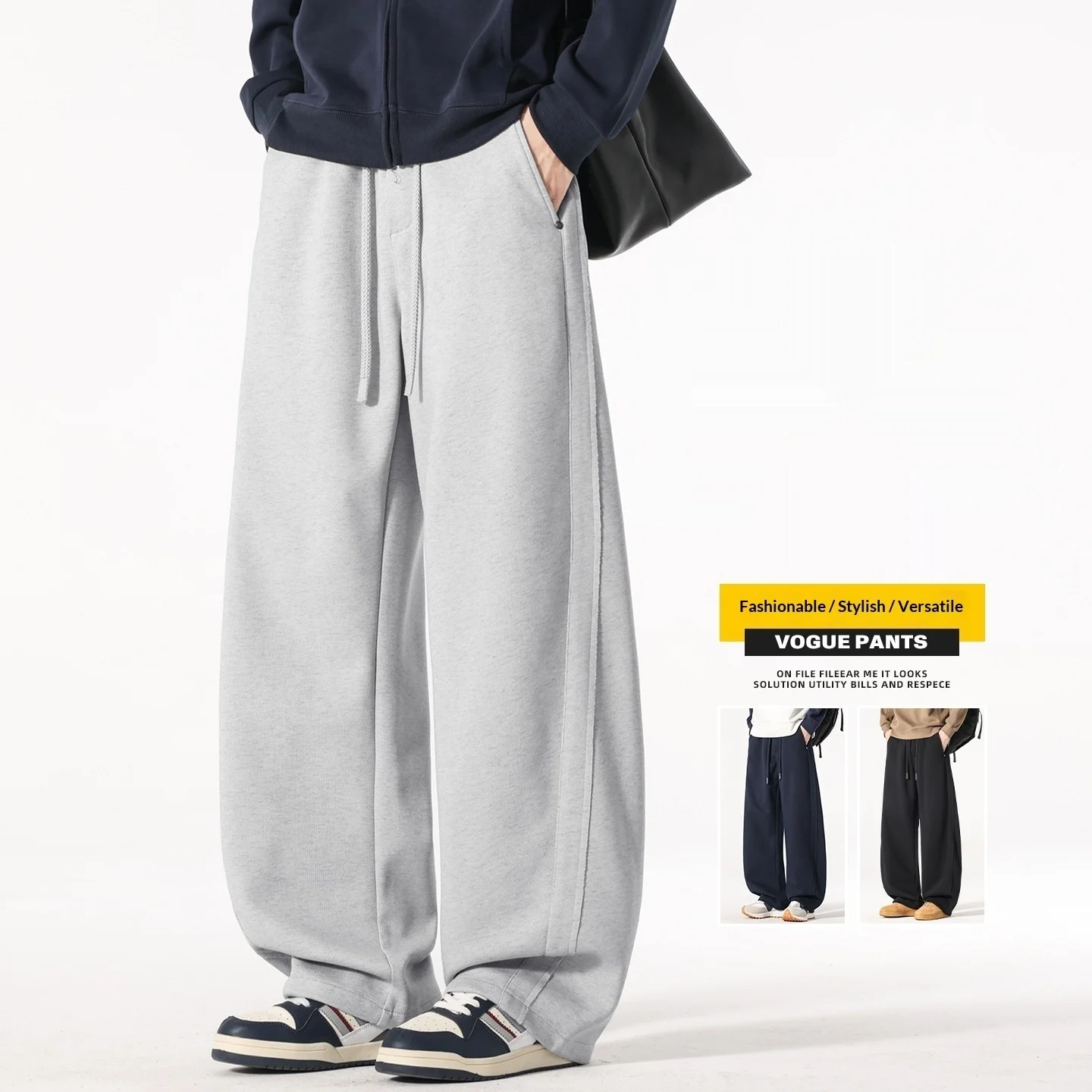 Autumn And Winter Knitted Cropped Casual Pants For Men — image 2