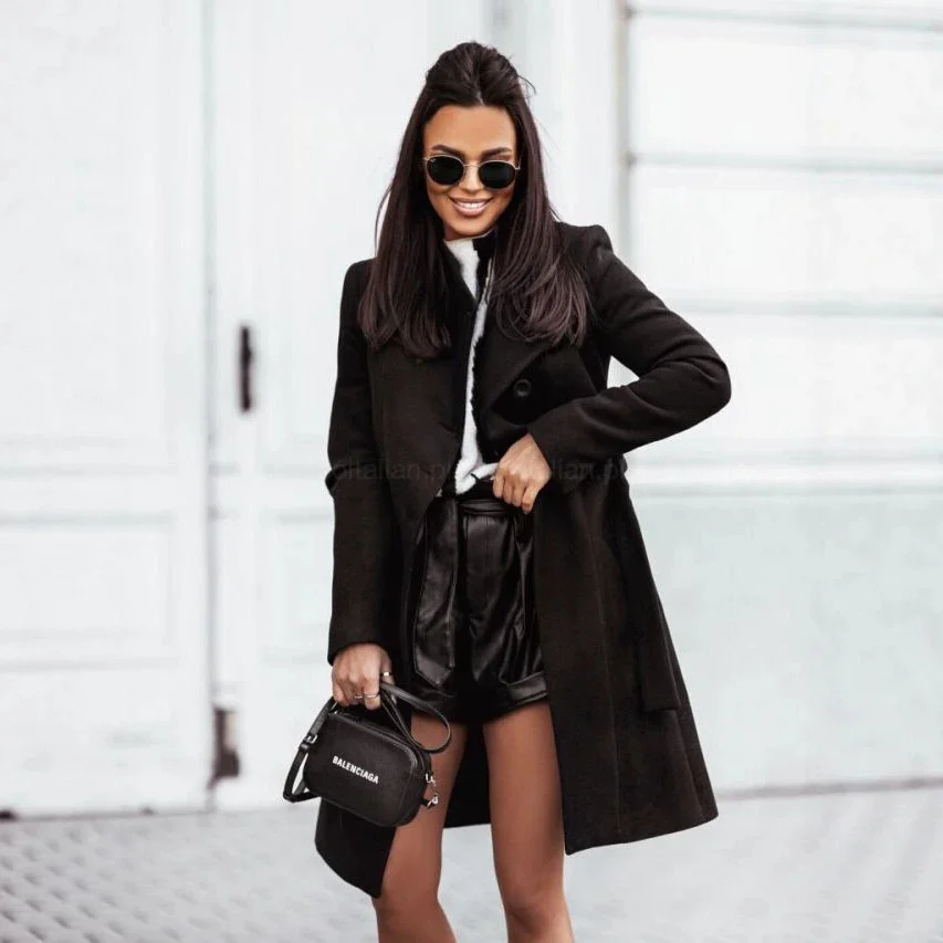 Autumn And Winter Lapel Single-breasted Tie-waist Coat, Casual Office Commuter… — image 6
