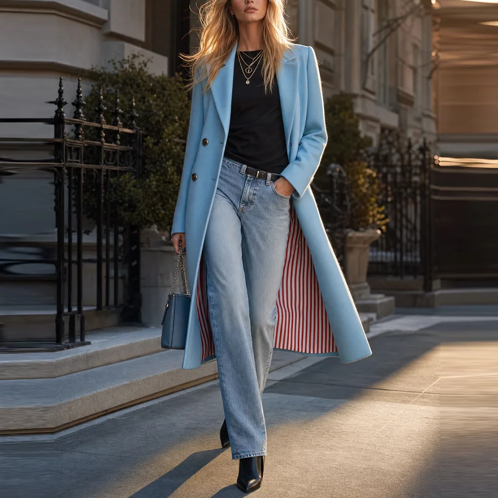 Autumn And Winter New Independent Station Double-breasted Women's Coat Temperament… — image 4