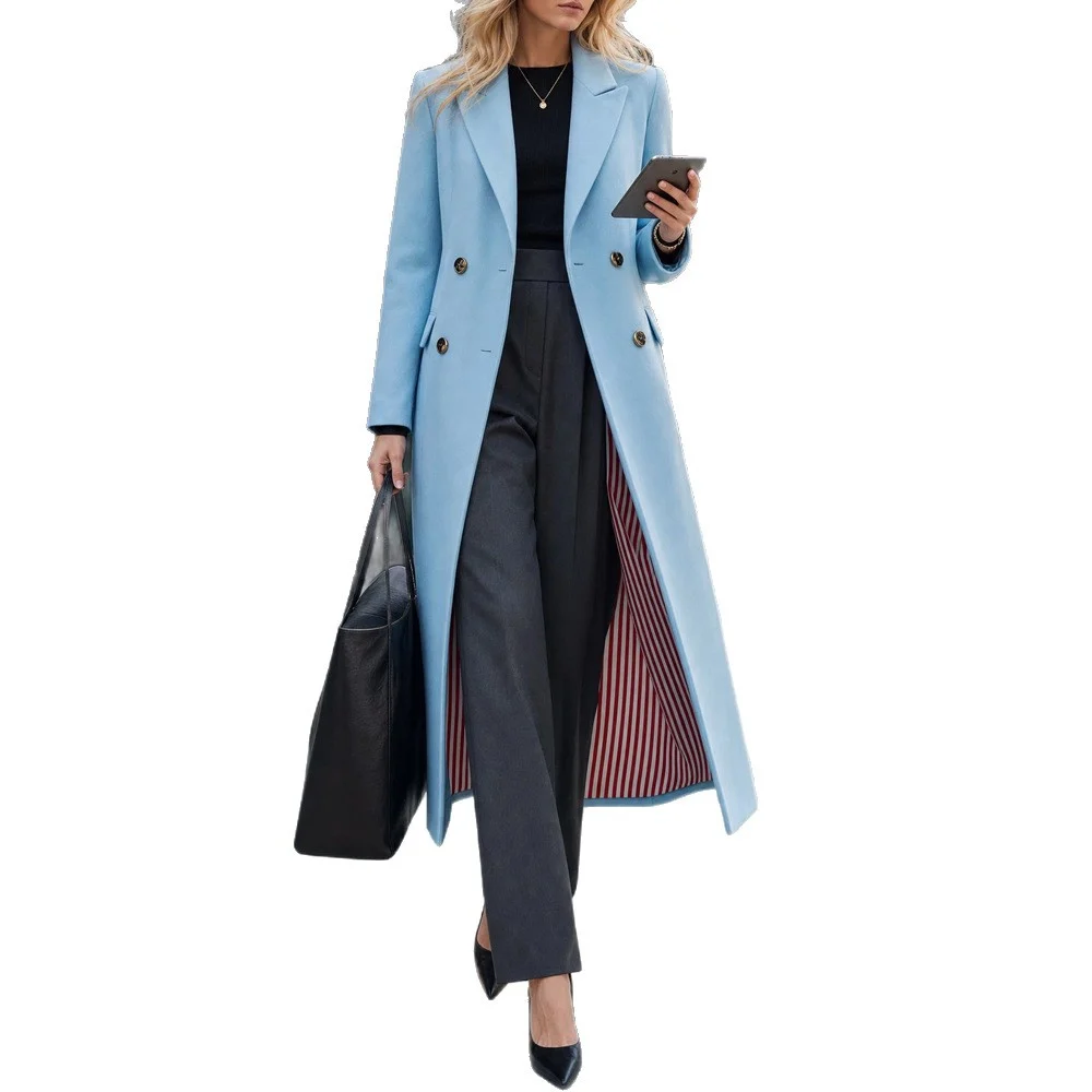 Autumn And Winter New Independent Station Double-breasted Women's Coat Temperament… — image 5