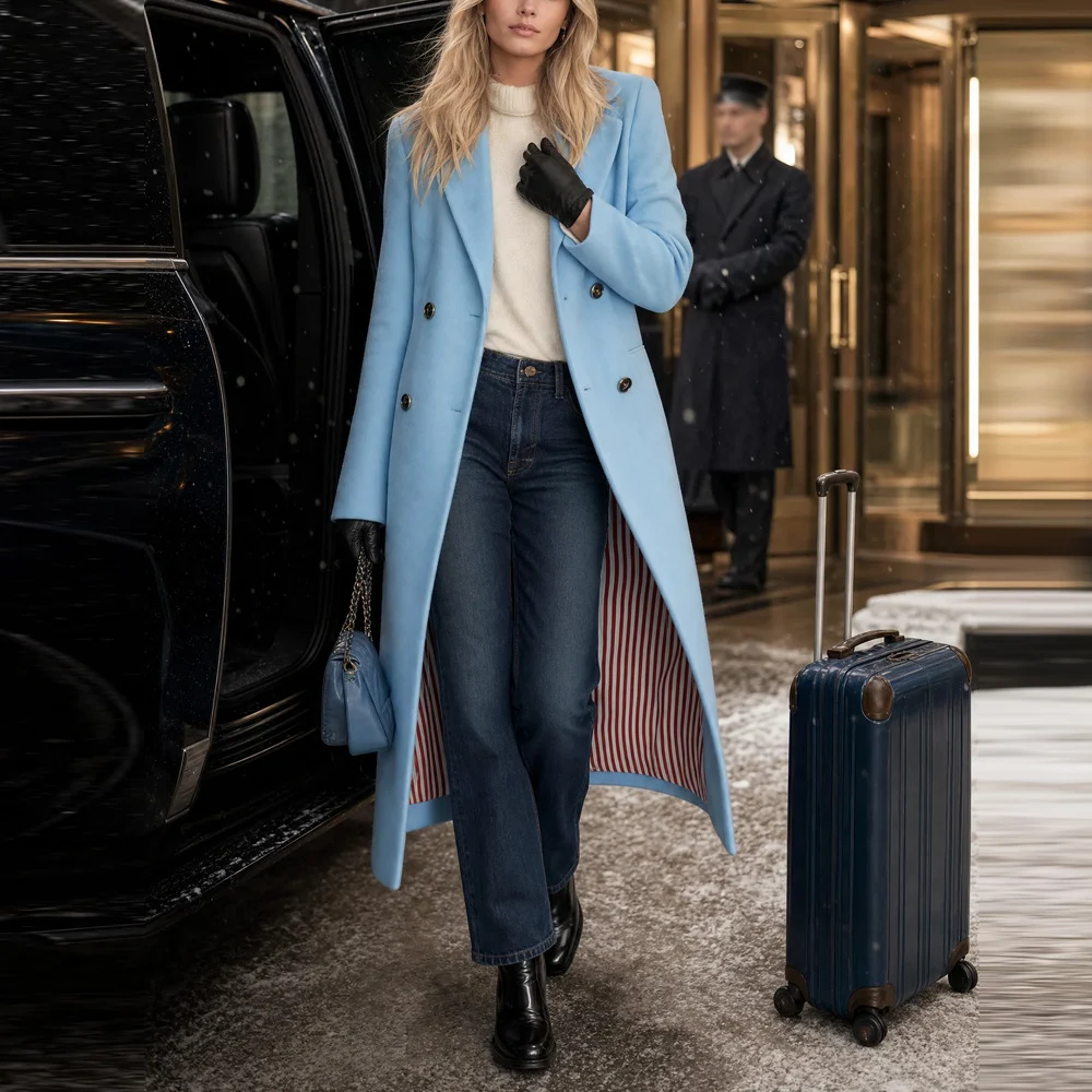 Autumn And Winter New Independent Station Double-breasted Women's Coat Temperament… — image 3