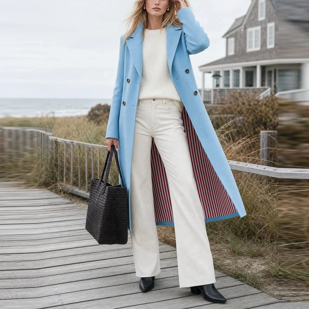 Autumn And Winter New Independent Station Double-breasted Women's Coat Temperament… — image 2
