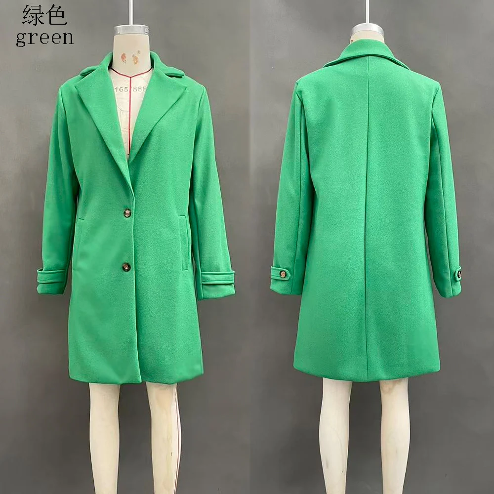 Autumn And Winter New Retro Casual Style Mid-length Lapel Coat Women's Woolen — image 8