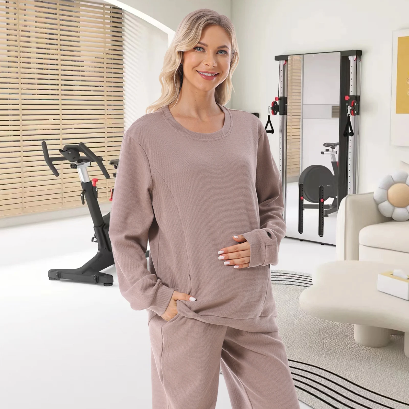 Autumn And Winter Pregnant Women Long Sleeve Nursing Hoodie — image 2