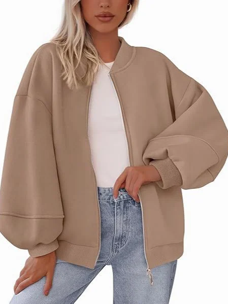 Autumn And Winter Women's Casual Warm Jacket Baseball Collar Long-sleeved Pure Color… — image 5