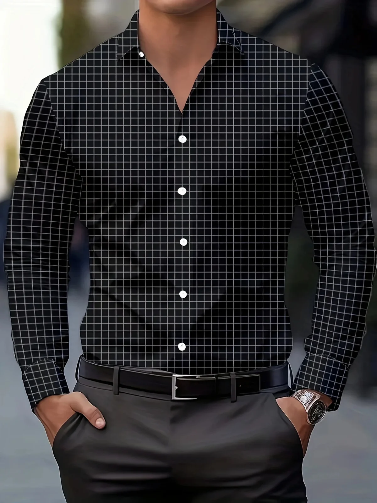 Autumn Men's Loose 3D Striped Shirt — image 3