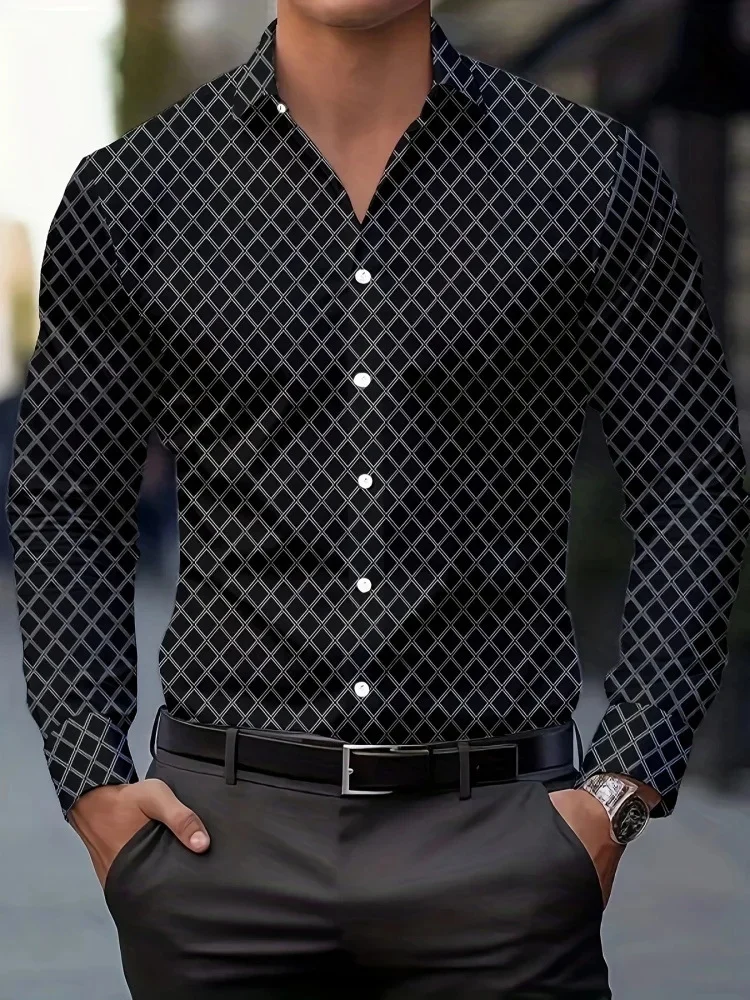 Autumn Men's Loose 3D Striped Shirt — image 6