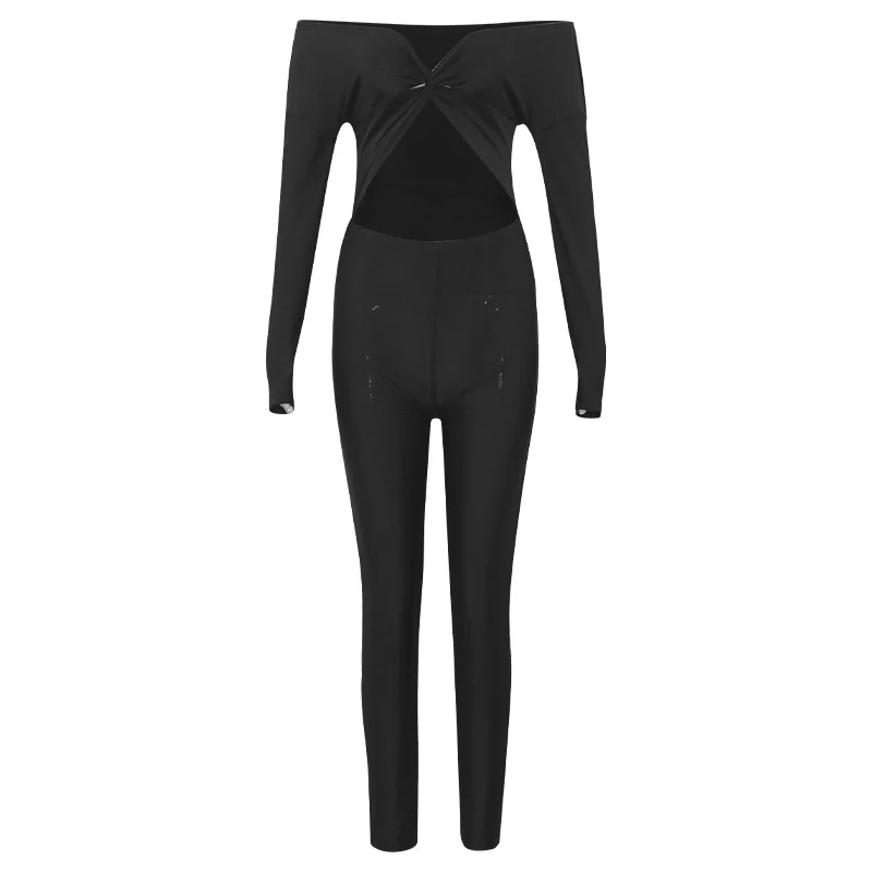 Autumn New Solid-color V-neck Jumpsuit — image 8