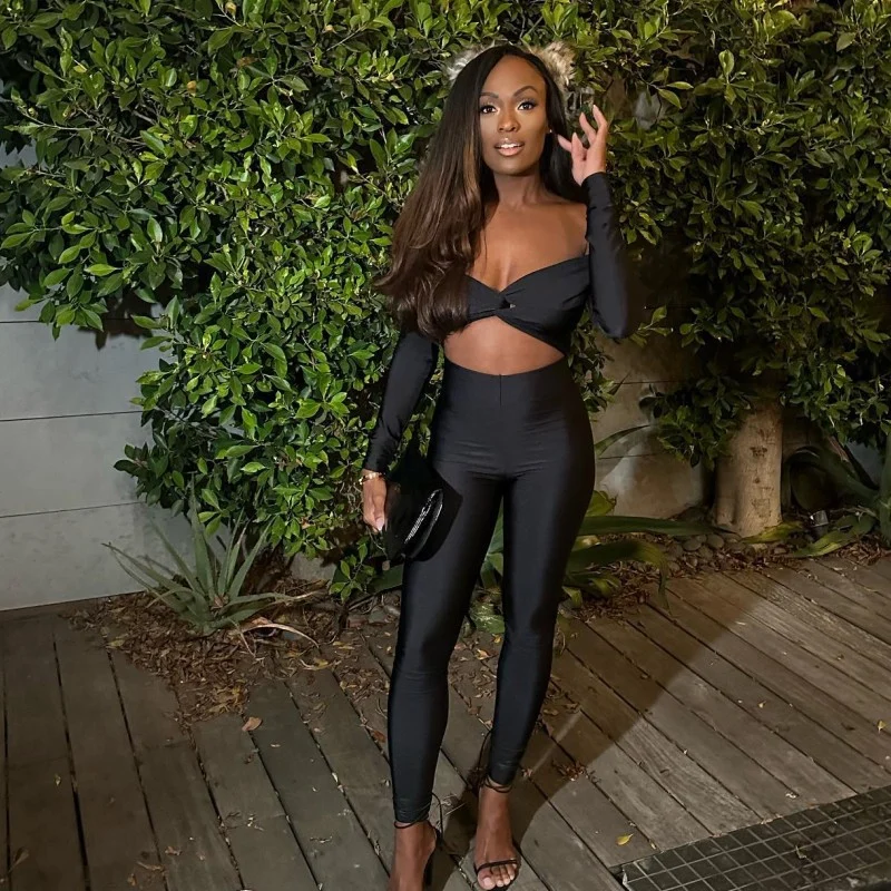 Autumn New Solid-color V-neck Jumpsuit — image 2