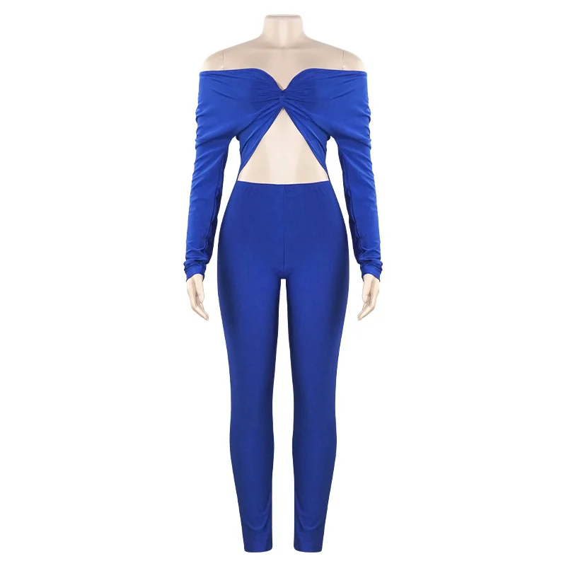 Autumn New Solid-color V-neck Jumpsuit — image 6