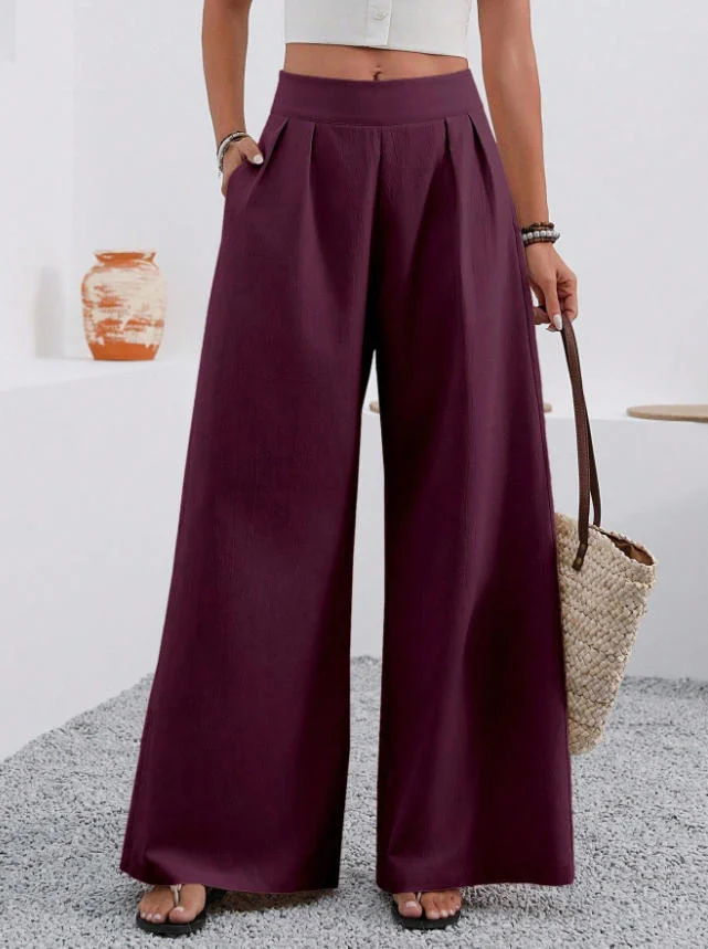Autumn Women's New Pocket High-waisted Fashion Versatile Wide-leg Pants Long Commuting — image 6