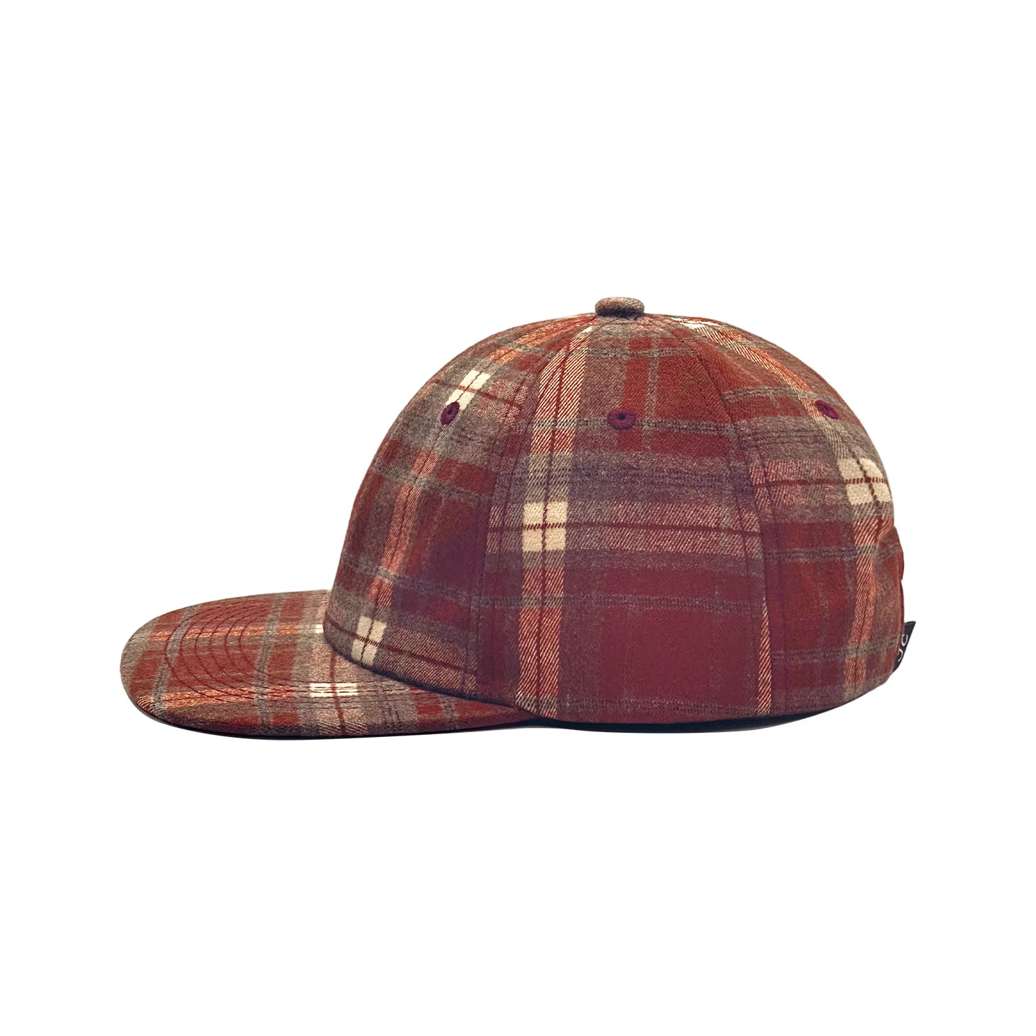 Autumnwinter Woolen Plaid Flat-brim Baseball Cap Vintage Style — image 3