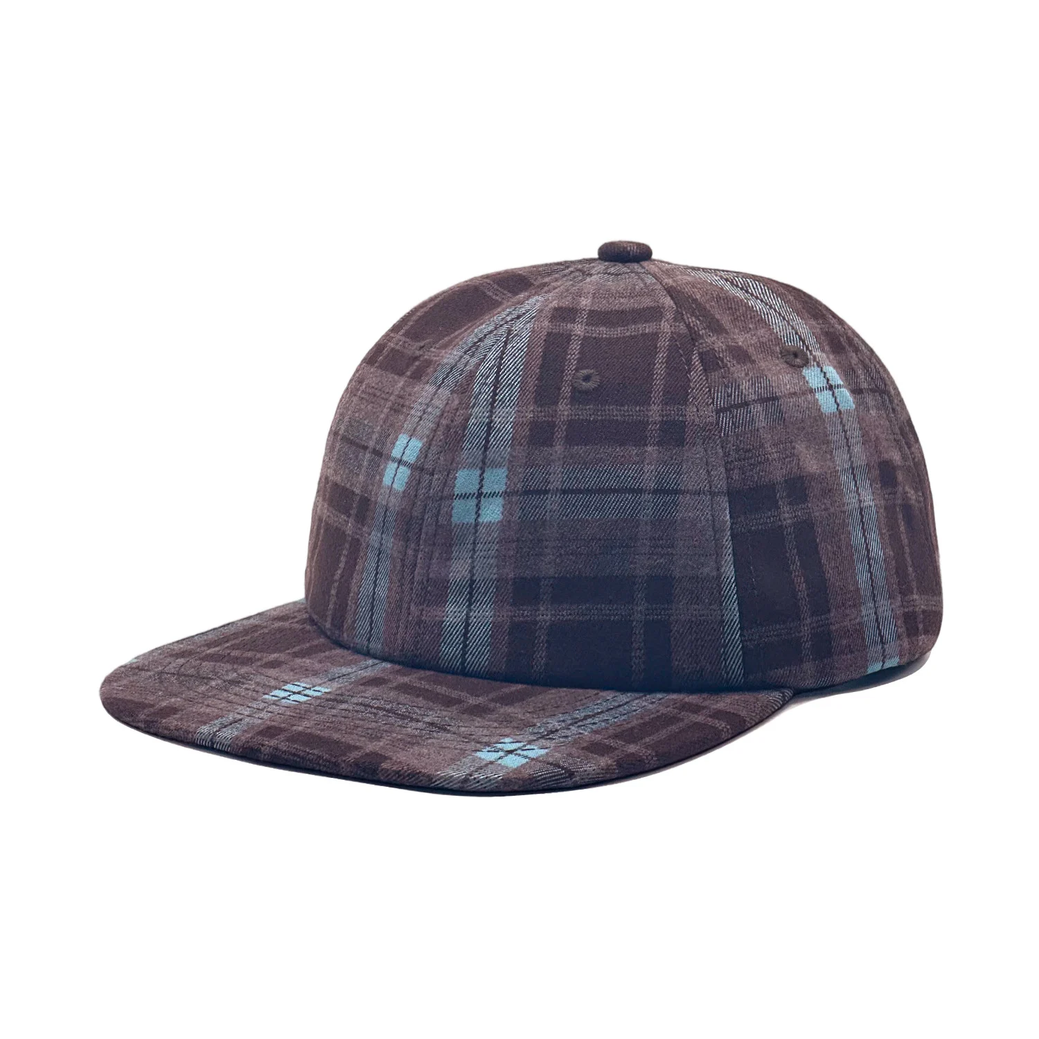 Autumnwinter Woolen Plaid Flat-brim Baseball Cap Vintage Style — image 8