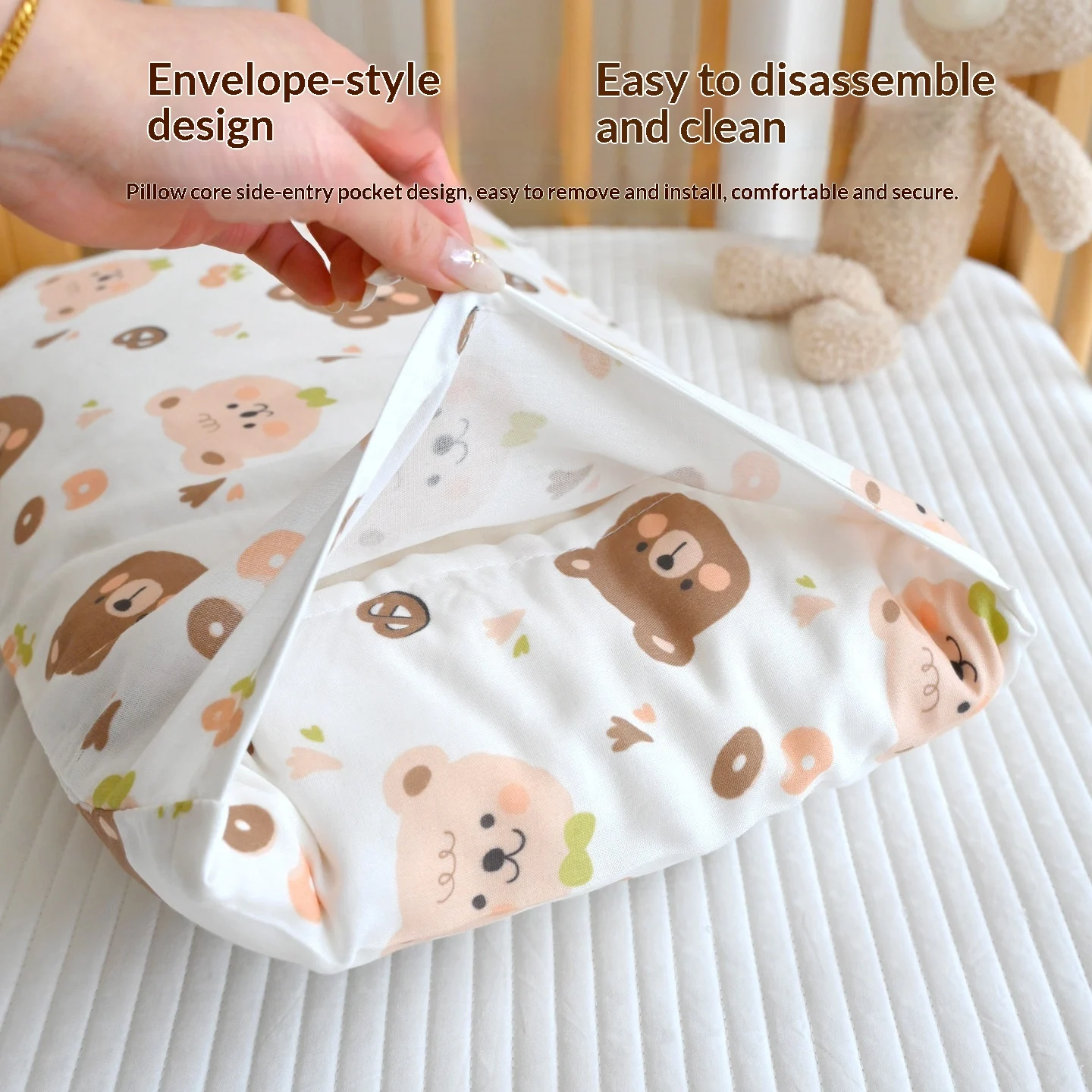 Baby Double-layer Gauze Bamboo Fiber Cooling Sweat-absorbing And Breathable Pillowcase — image 2