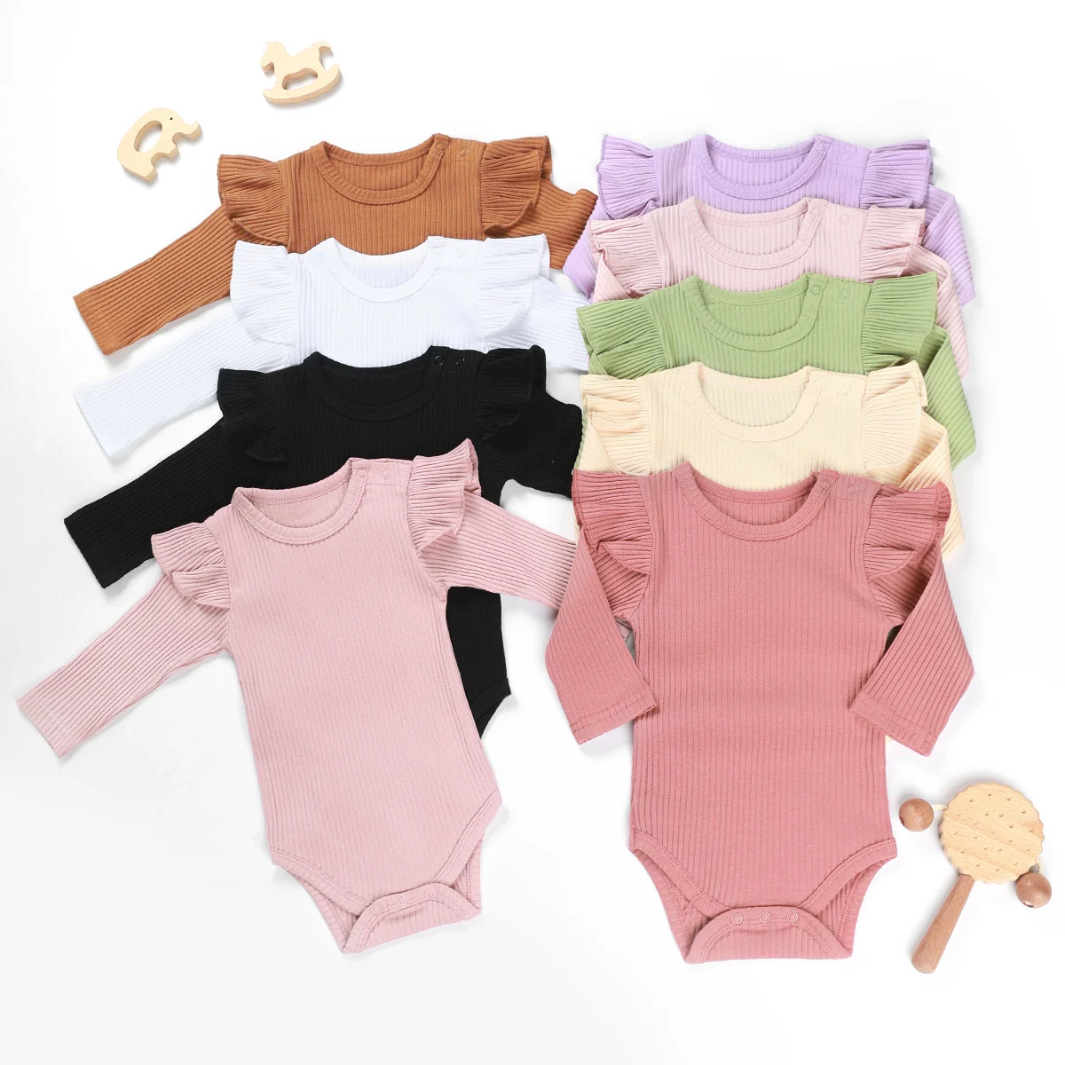 Baby Fashion Solid Color Thick Onesie — image 7