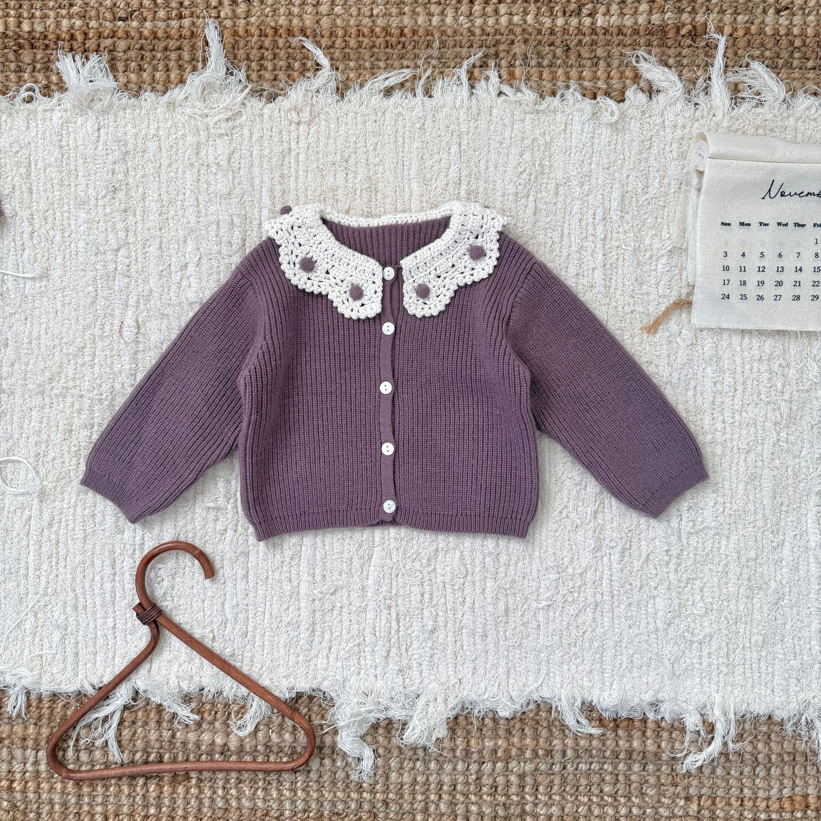 Baby Girl's Color-block Vintage Button Sweater — image 7