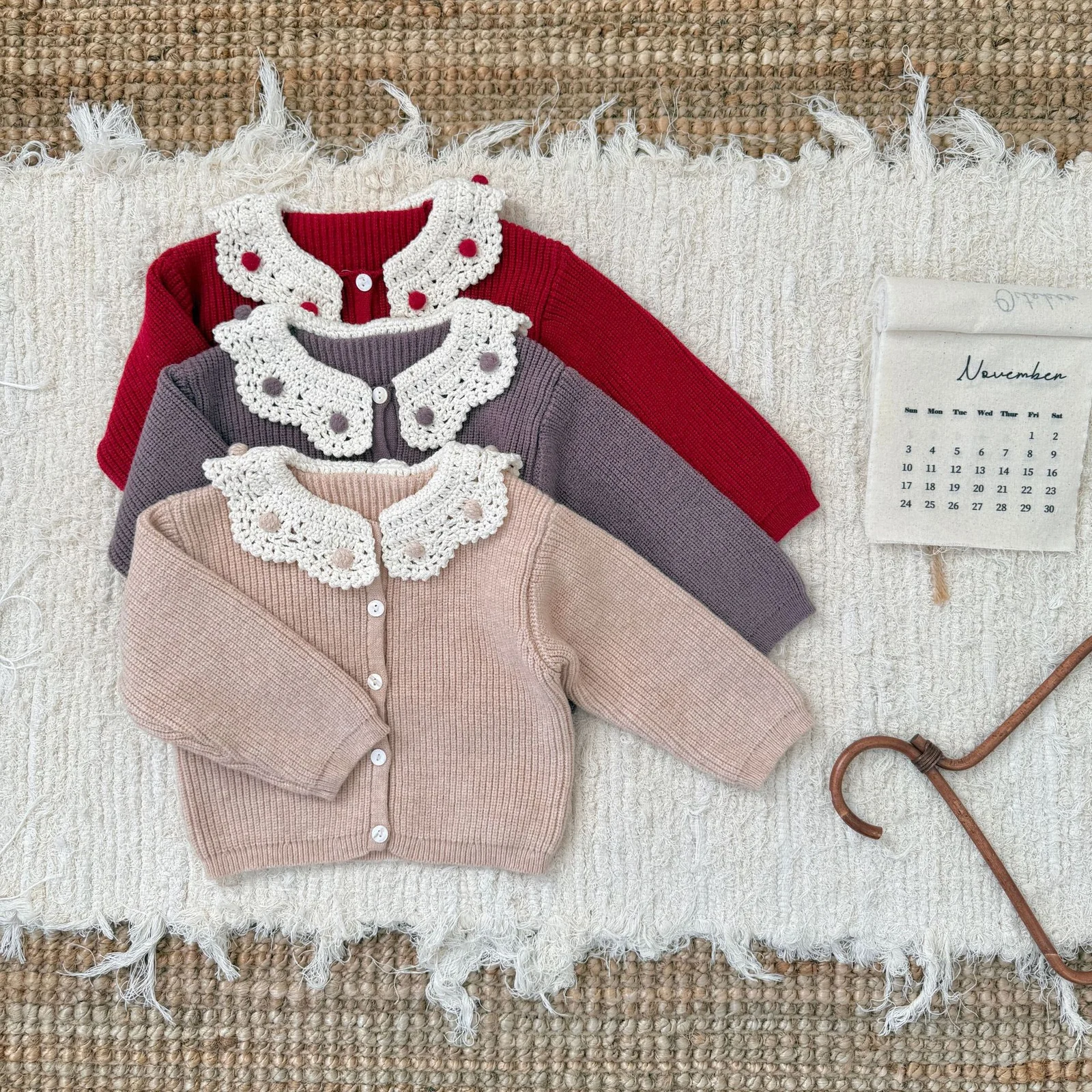 Baby Girl's Color-block Vintage Button Sweater — image 3