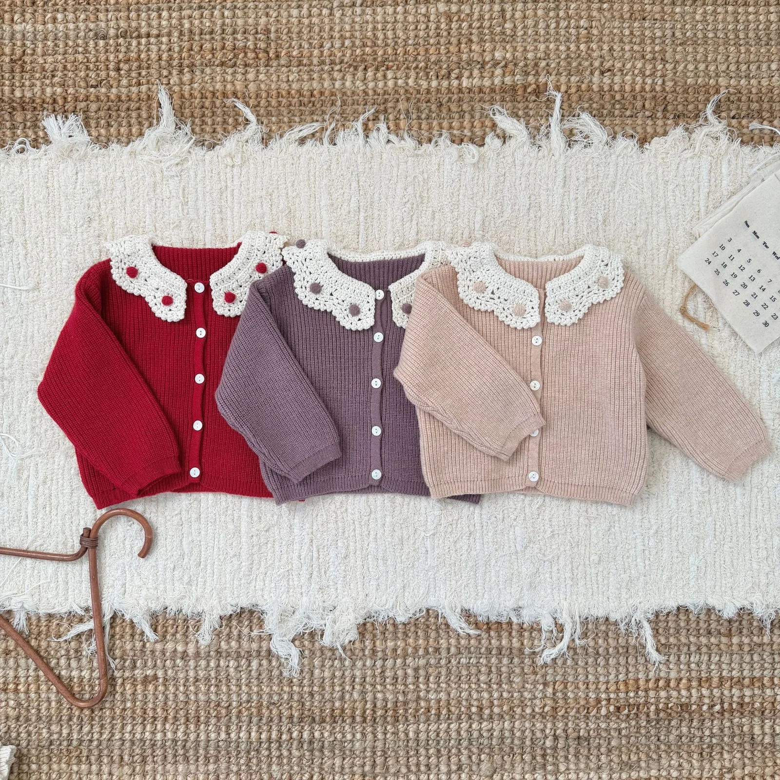 Baby Girl's Color-block Vintage Button Sweater — image 2