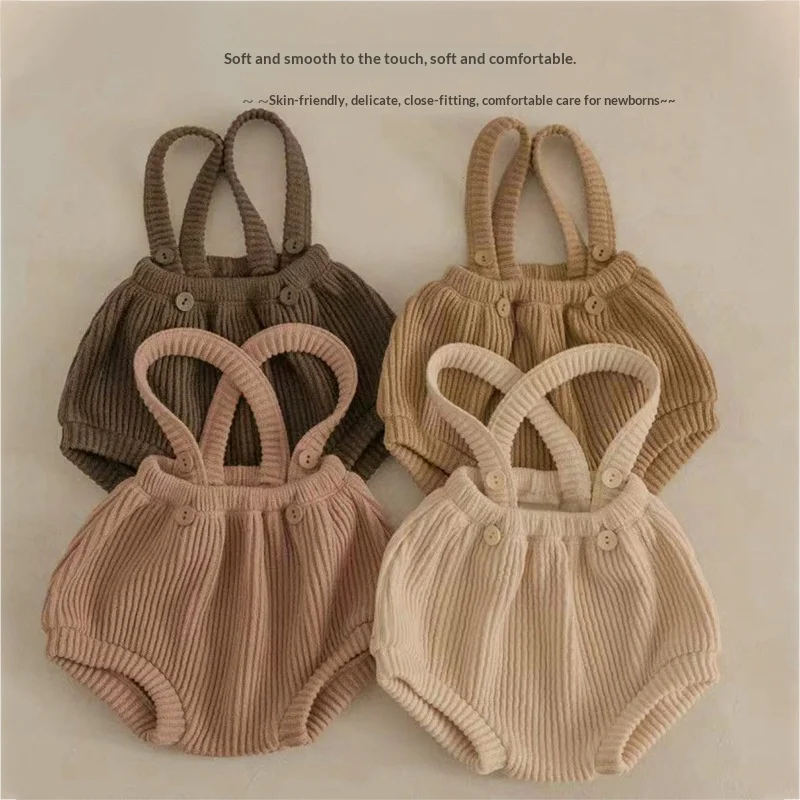 Baby Knitted Suspender Overalls, High-waisted Romper — image 7