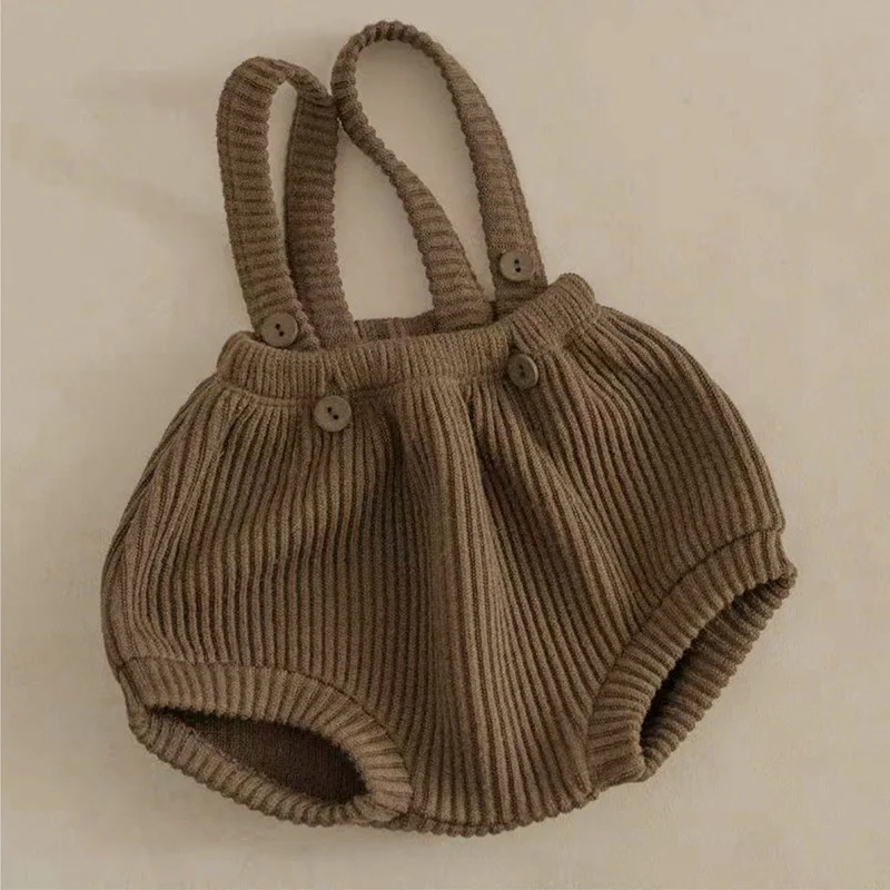 Baby Knitted Suspender Overalls, High-waisted Romper — image 9