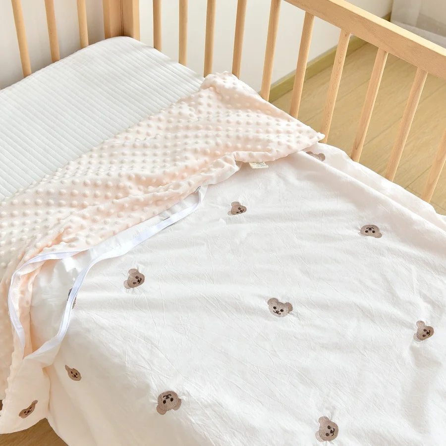 Baby Water-washed Cotton Embroidered Bean-pattern Duvet Cover — image 7