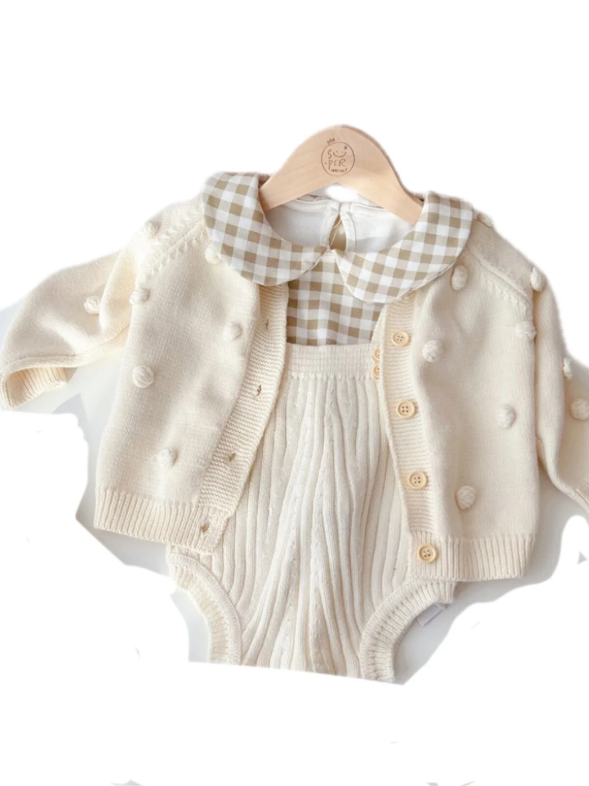 Baby Wool Cardigan Spring Romper And Coat Set — image 7