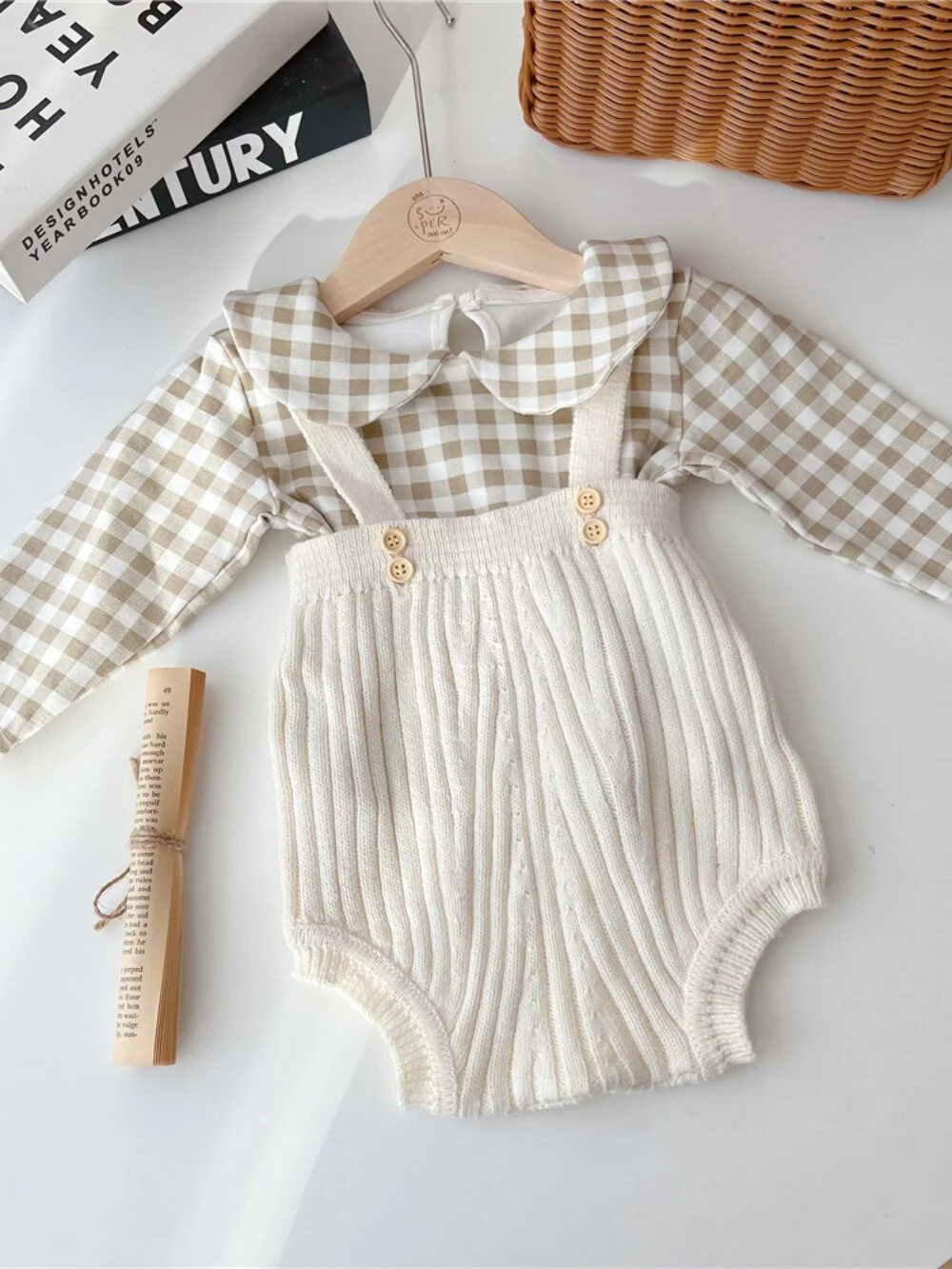 Baby Wool Cardigan Spring Romper And Coat Set — image 5