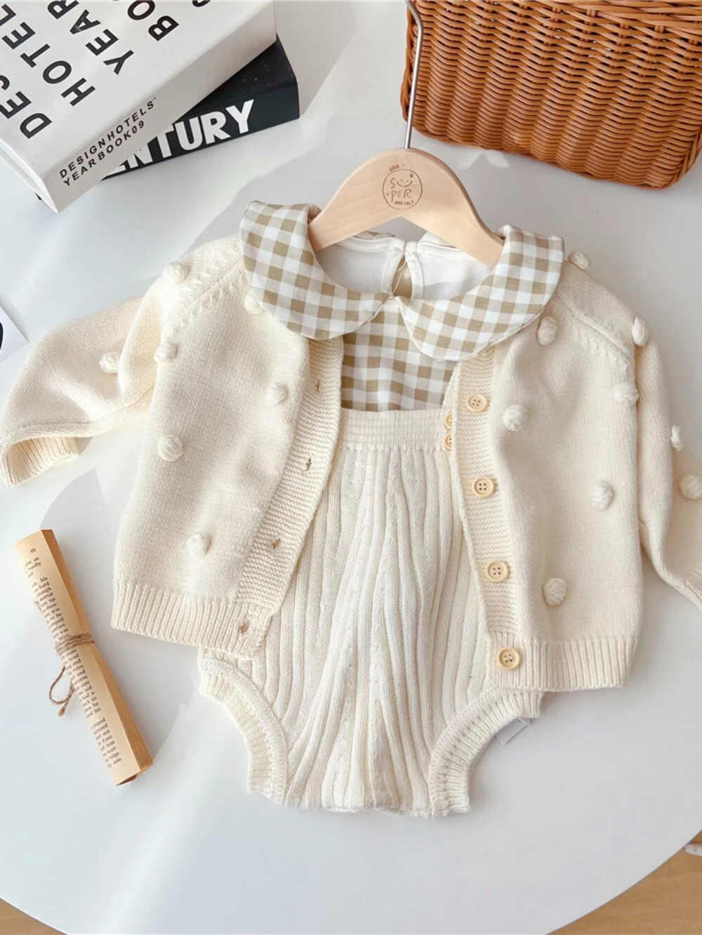 Baby Wool Cardigan Spring Romper And Coat Set — image 6