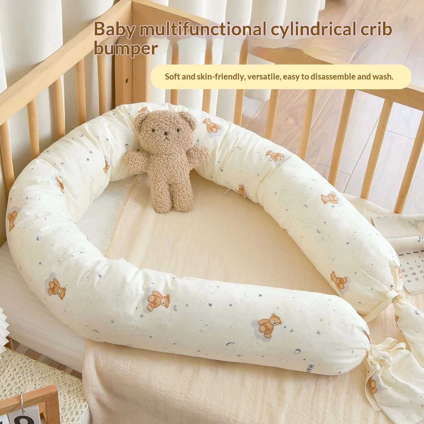 Babys Soft Cotton Gauze Bumper Pad Side-sleeping Pillow And Bed Backrest Cushion — image 4