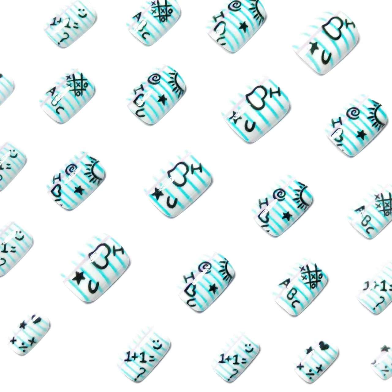 Back-to-school Season Colorful And Fun Nail Art Removable Stickers — image 5