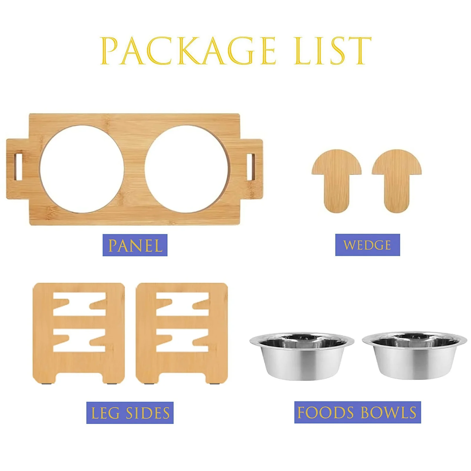 Bamboo And Wood Cat Dog Bowl Rack, Pet Double-bowl Food Water Bowls, For Small To… — image 4