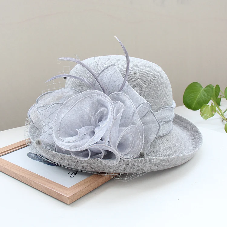 Banquet Flower Top Hat With Curled Brim Sun — image 6