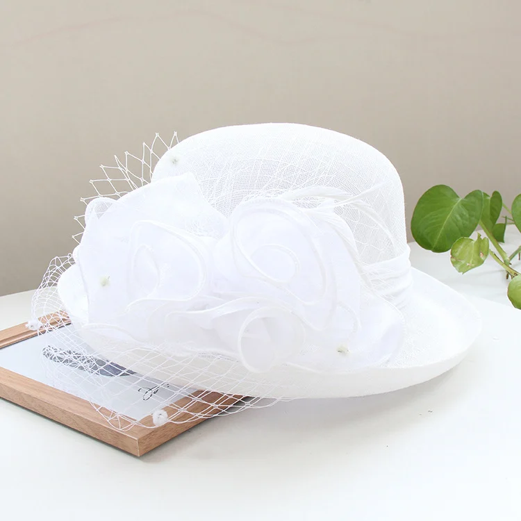 Banquet Flower Top Hat With Curled Brim Sun — image 5