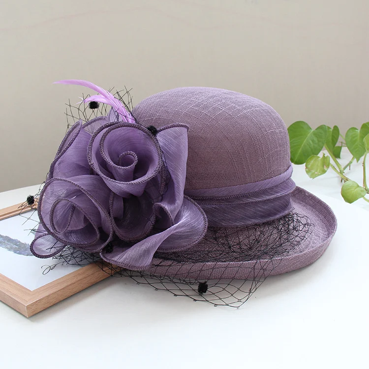 Banquet Flower Top Hat With Curled Brim Sun — image 4