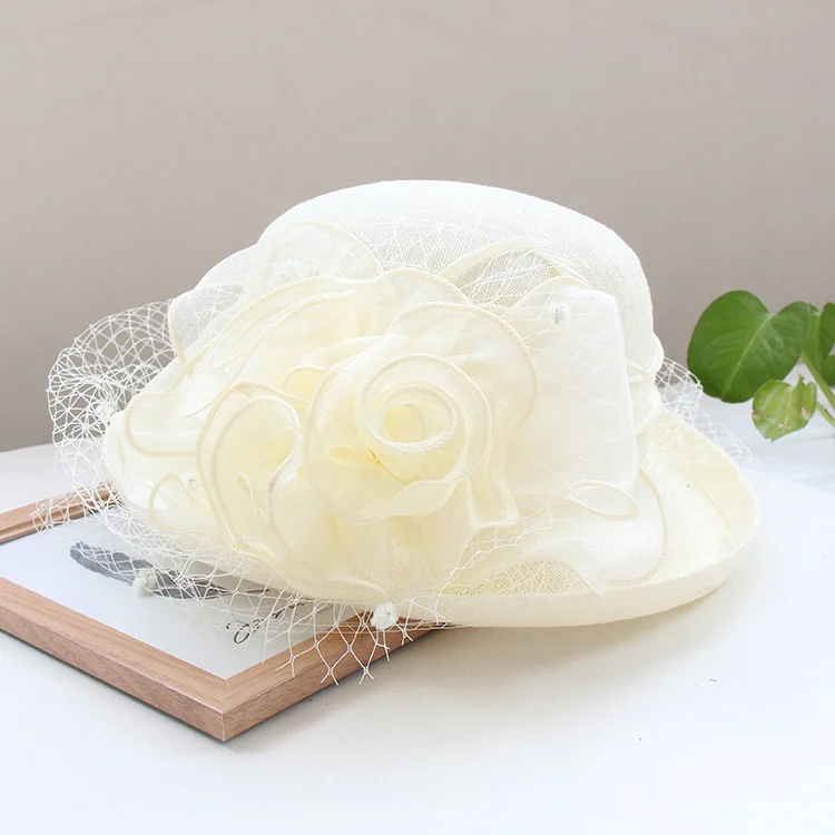Banquet Flower Top Hat With Curled Brim Sun — variant image
