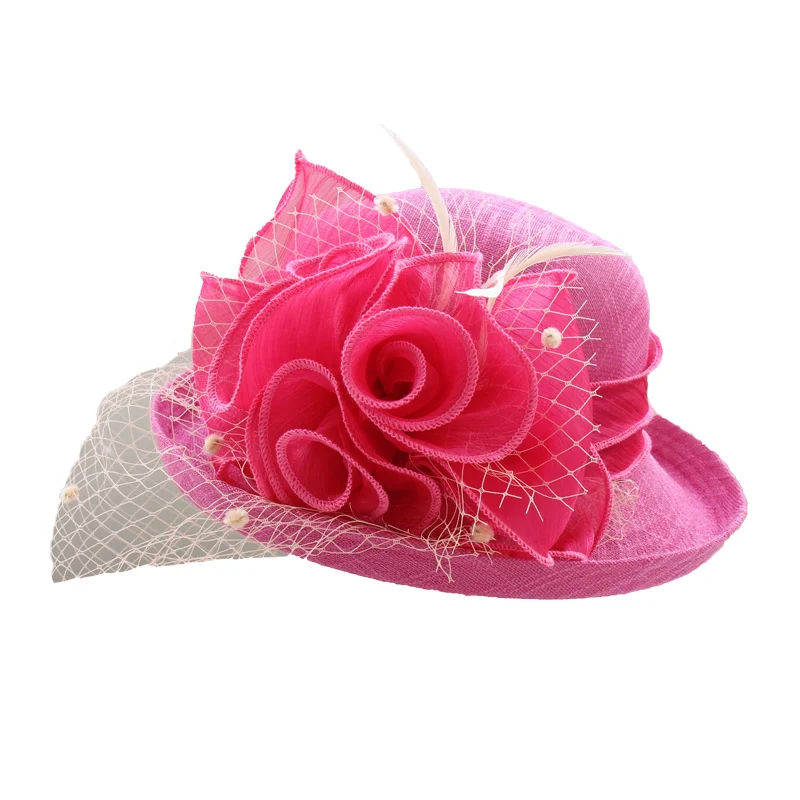 Banquet Flower Top Hat With Curled Brim Sun — image 7