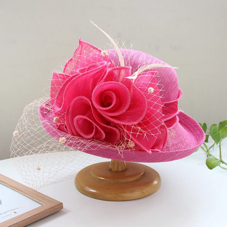 Banquet Flower Top Hat With Curled Brim Sun — image 2