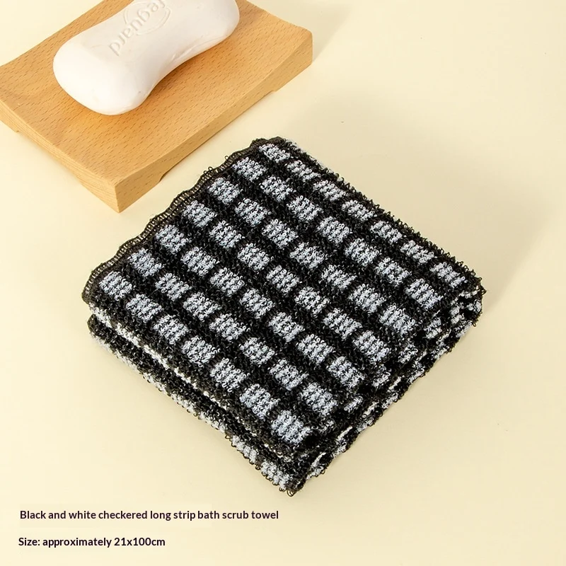Bath Bar Back-scrubbing Strip Mens Dirt-removing Scrubber Long Black And White Striped — image 3