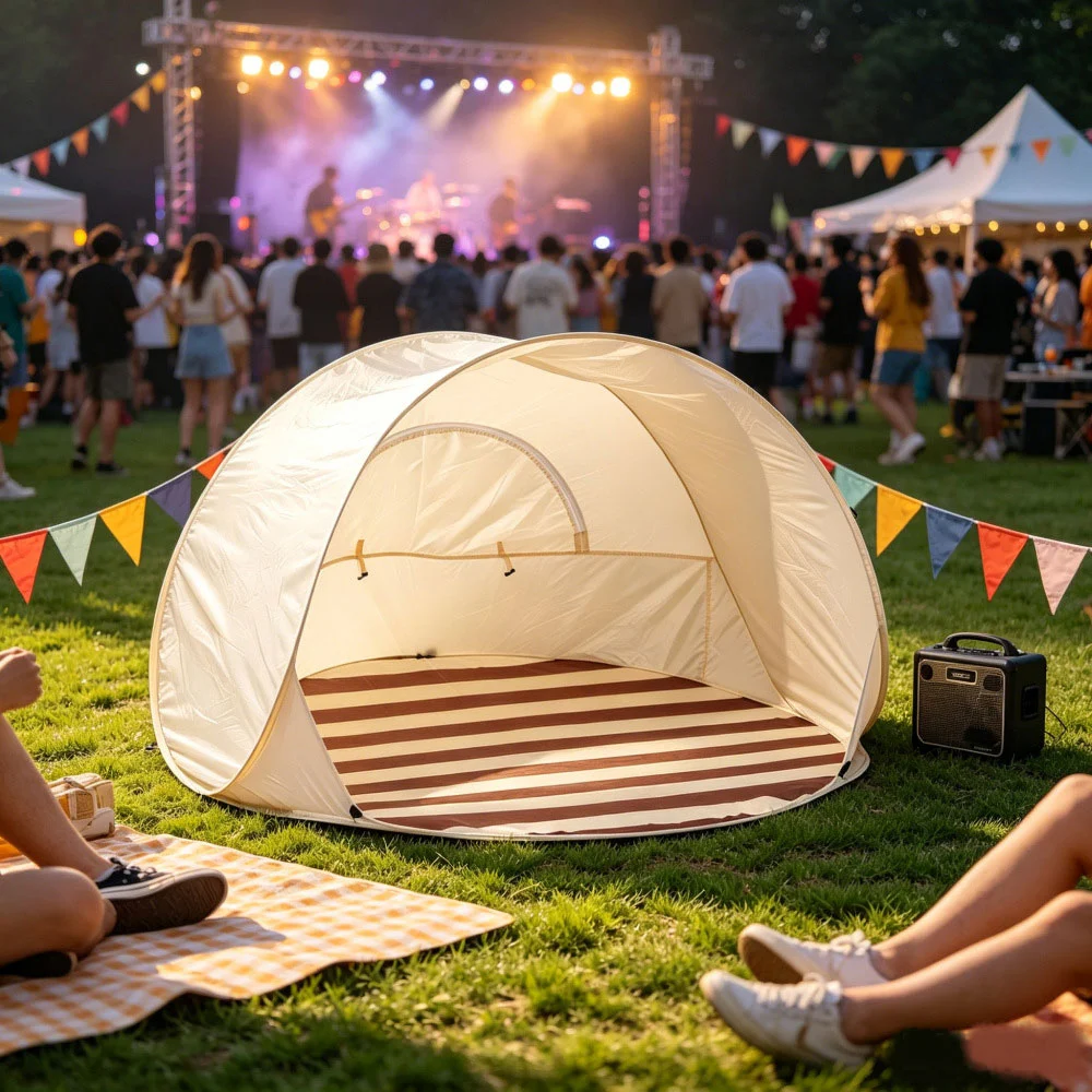 Beach Tent Outdoor Camping Sun Protection Simple Folding Quick-open For Indoors Outdoors — image 6