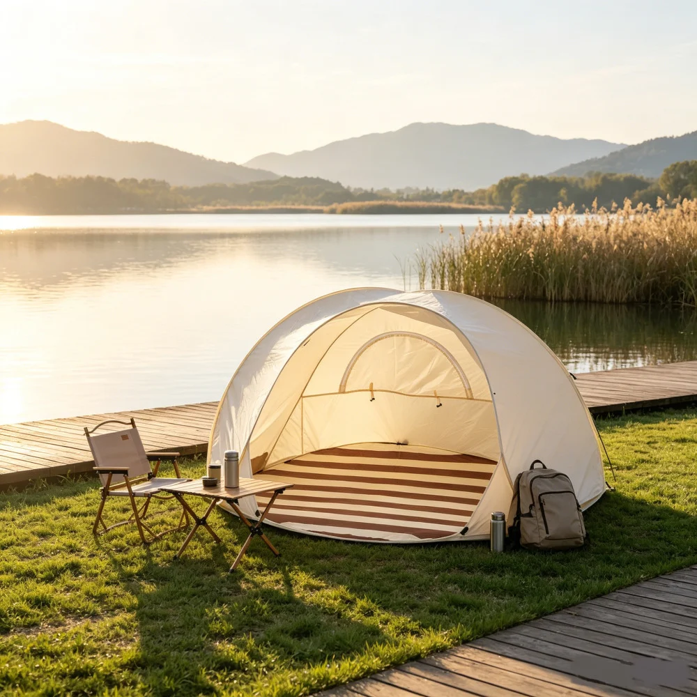 Beach Tent Outdoor Camping Sun Protection Simple Folding Quick-open For Indoors Outdoors — image 8