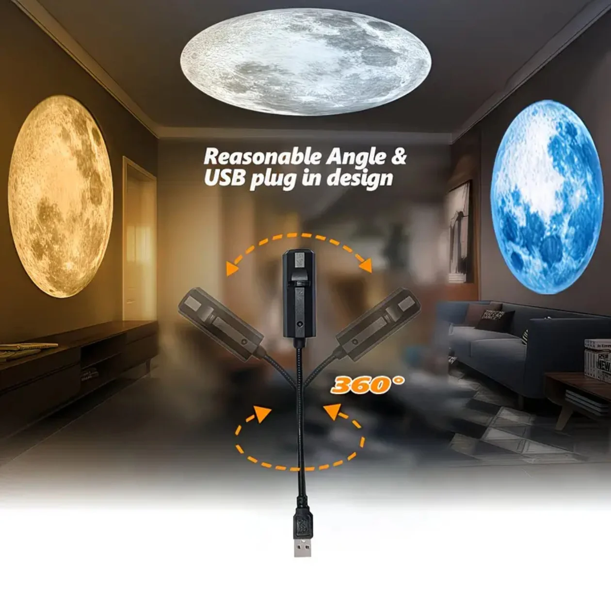 Bedroom Starry Moon Projection Small Night Lamp — image 4