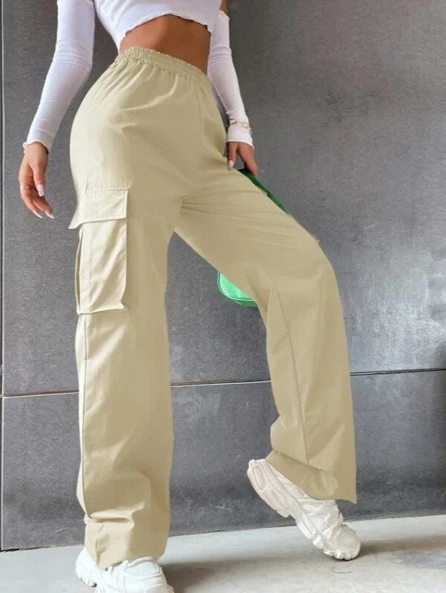 Beltless High-waisted Wide-leg Pants Straight Loose Elegant Work Casual Women's Clothing — image 3
