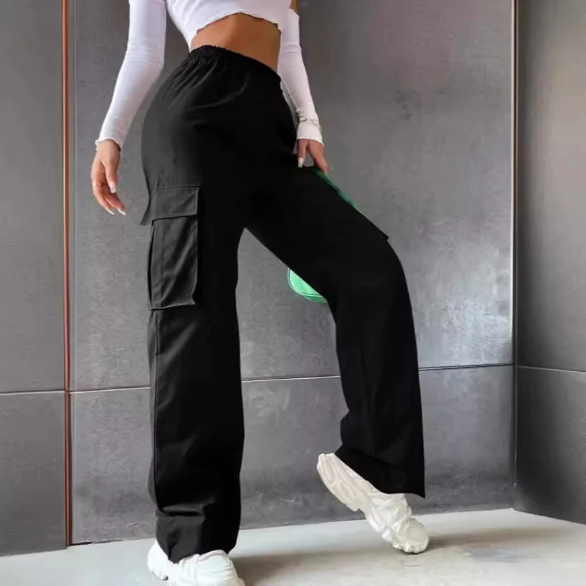 Beltless High-waisted Wide-leg Pants Straight Loose Elegant Work Casual Women's Clothing — image 4