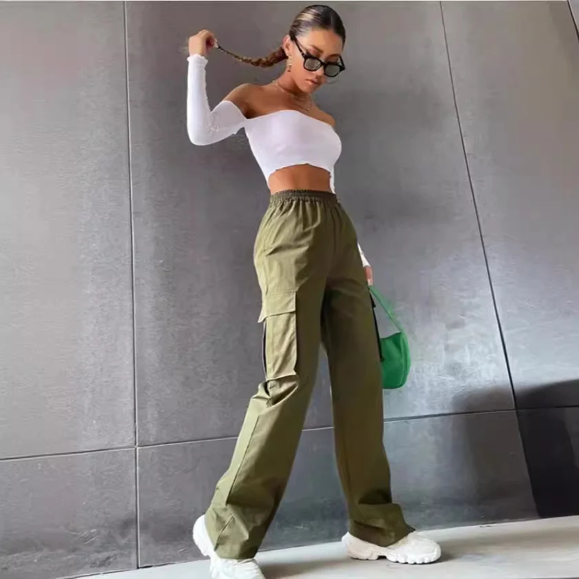 Beltless High-waisted Wide-leg Pants Straight Loose Elegant Work Casual Women's Clothing — image 2