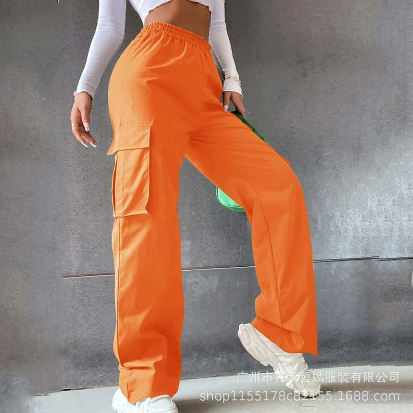 Beltless High-waisted Wide-leg Pants Straight Loose Elegant Work Casual Women's Clothing — image 5