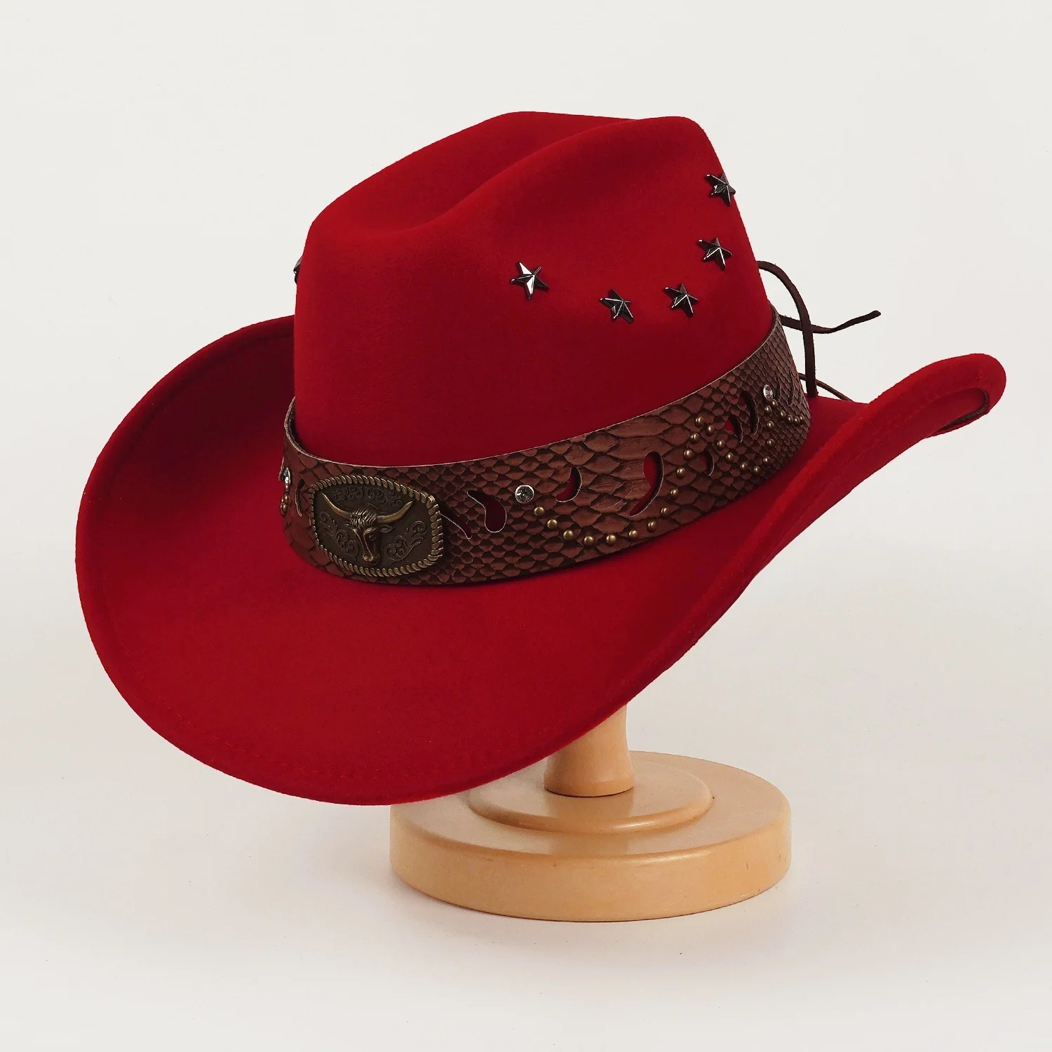 Best-selling Style Star Studded Leather Jazz Cap — image 3