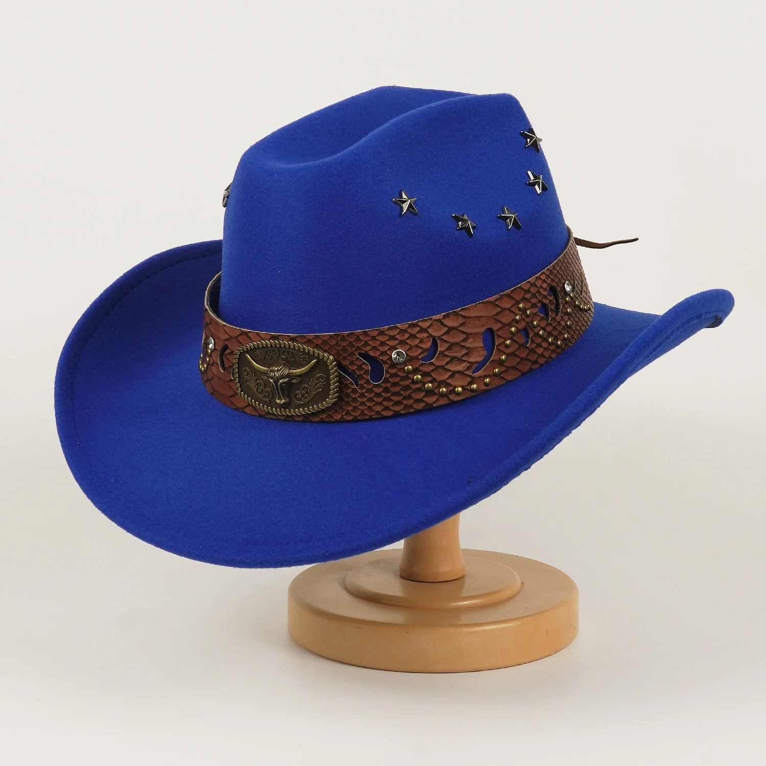 Best-selling Style Star Studded Leather Jazz Cap — image 5