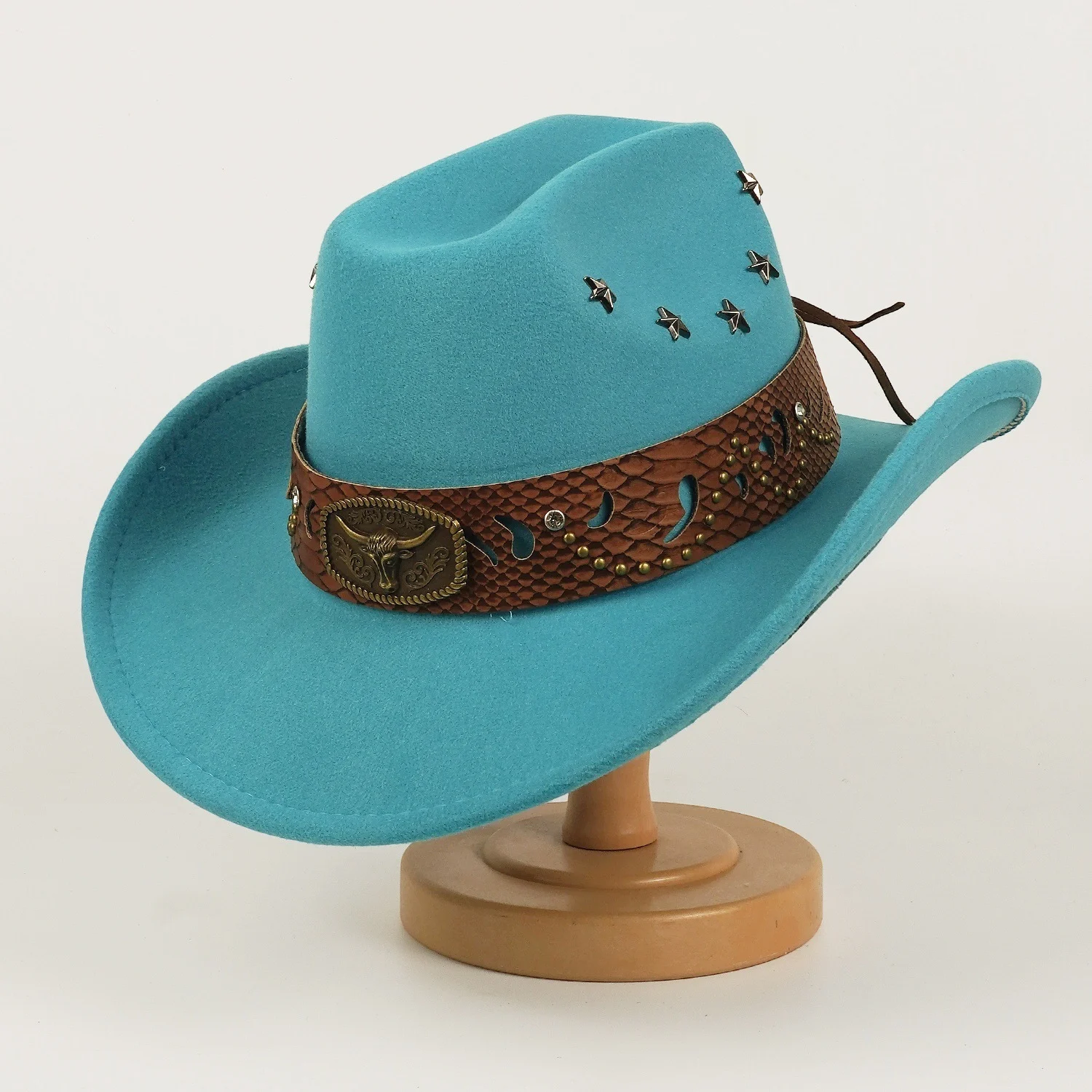 Style Star Studded Leather Jazz Cap — variant image