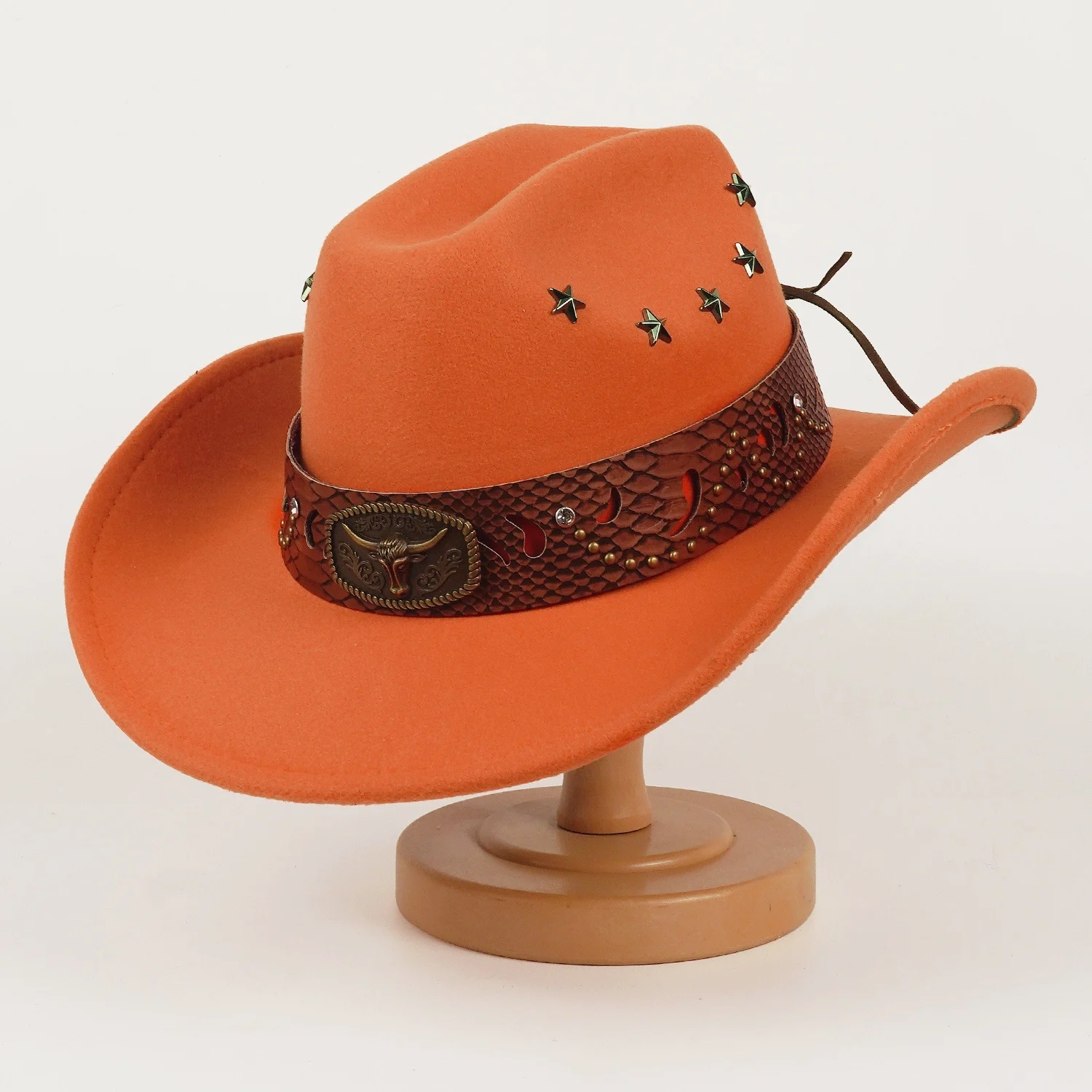 Best-selling Style Star Studded Leather Jazz Cap — image 2