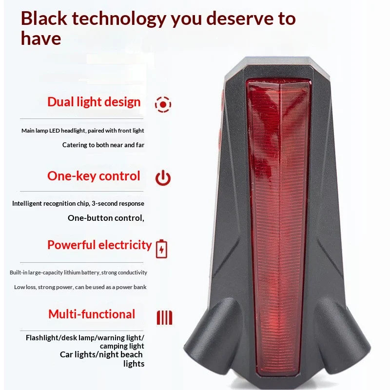 Bicycle Diamond Laser Tail Light Warning Lamp — image 2